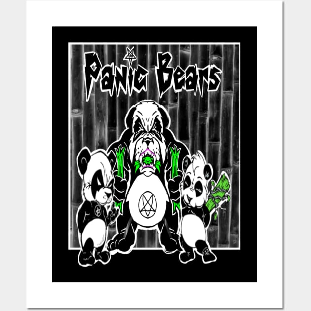 Black Metal Pandas Wall Art by Biomek